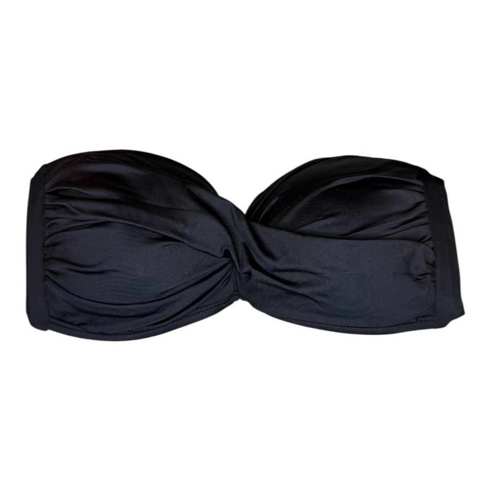 Bar III Black Bandeau Bikini Top Removable Straps‎ Core Solids XS